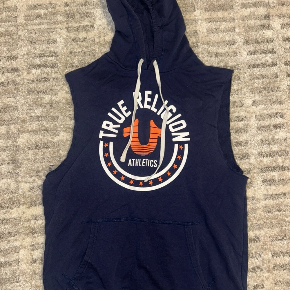 True Religion Blue Hoodie with Logo
